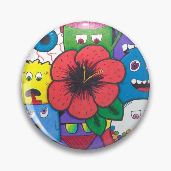 Item preview, Flower Doodle with Monsters designed and sold by caseybcreations.