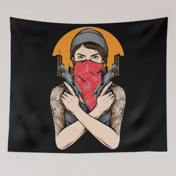 Item preview, Gangster Girl Holding a Gun designed and sold by kalud-zoldyck.