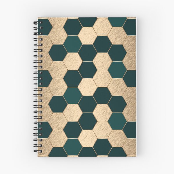 Item preview, Dark Green and Gold Elegant Geometric Hexagon Pattern designed and sold by CynthiaGraphics.