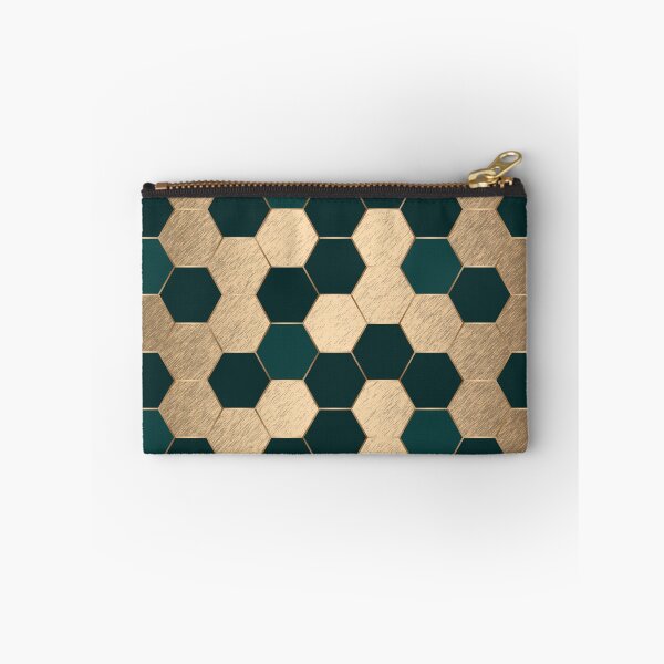 Item preview, Dark Green and Gold Elegant Geometric Hexagon Pattern designed and sold by CynthiaGraphics.