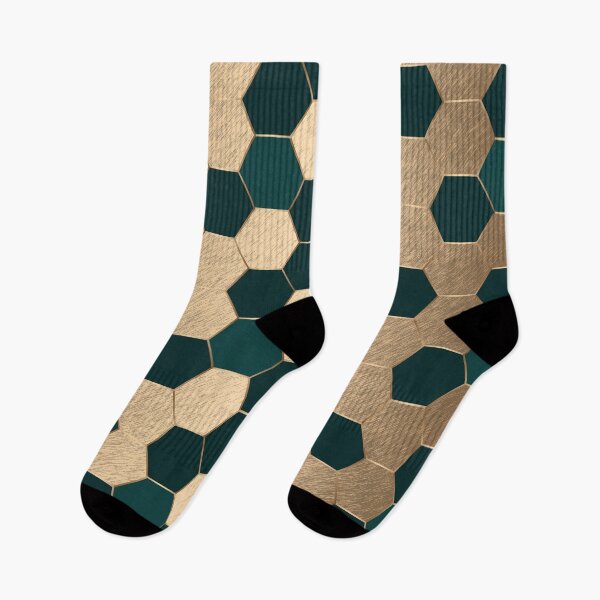 Item preview, Dark Green and Gold Elegant Geometric Hexagon Pattern designed and sold by CynthiaGraphics.