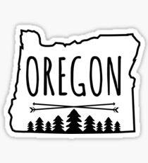 Oregon Trees - in white Sticker