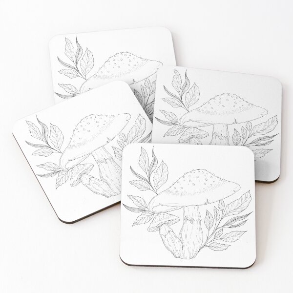 Item preview, Mushroom and Leaves Print designed and sold by graceandart.