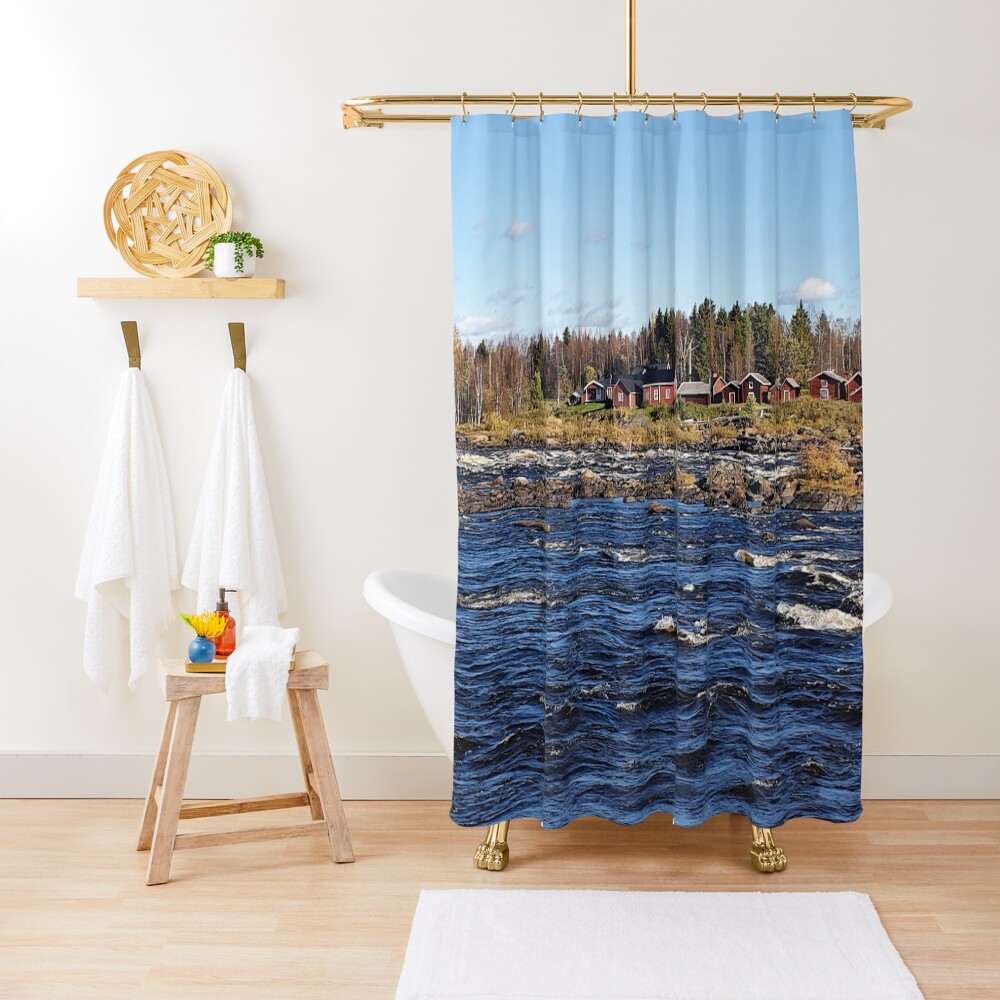Kukkolaforsen Stromschnellen Duschvorhang