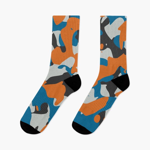 Item preview, Camo pattern - blue, orange, black and white designed and sold by Silly Lily.