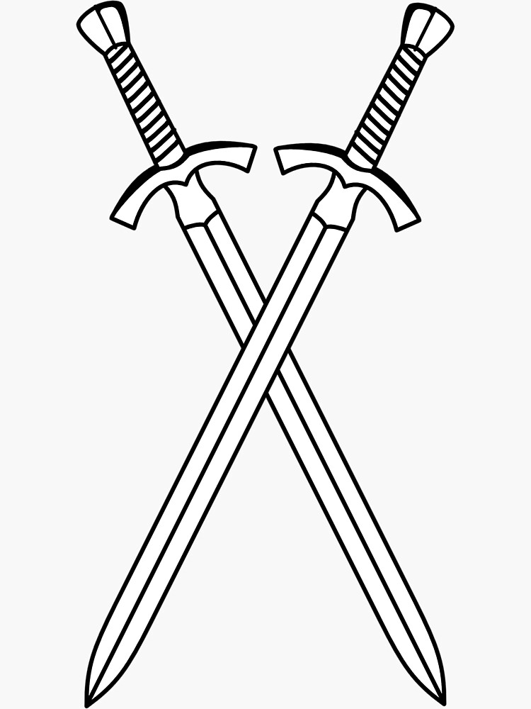 Crossed Swords Drawing' Sticker