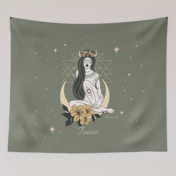 Item preview, Taurus goddess zodiac sign, Taurus astrology sign  designed and sold by Spirit-Art.