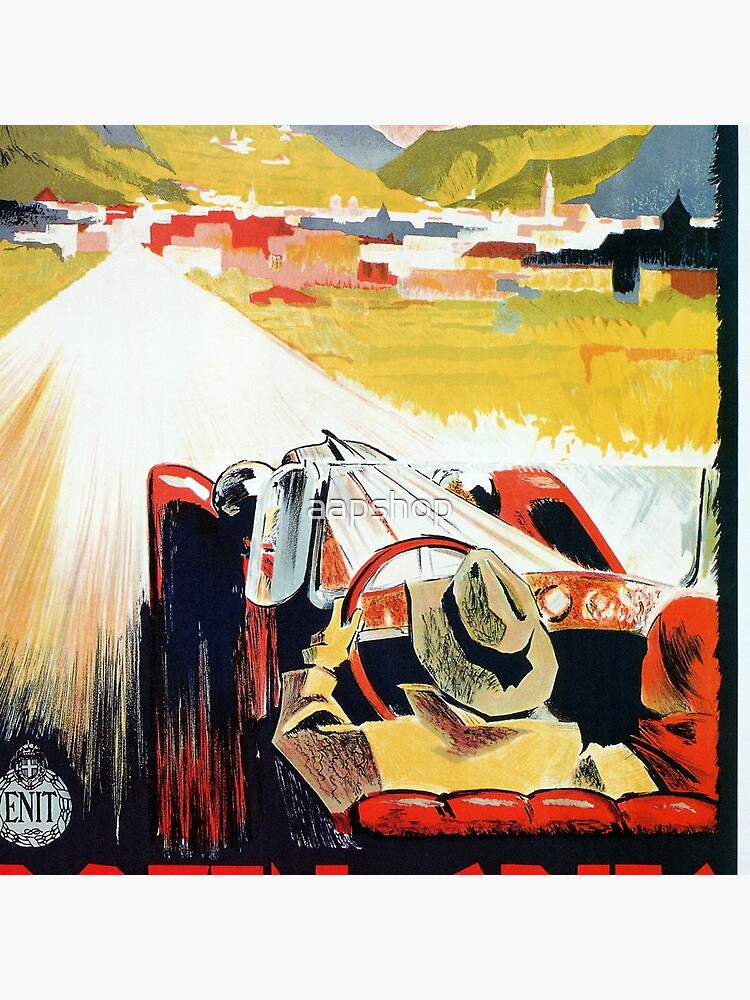 Vintage Italian travel, classic convertible car, Bozen-Gries by aapshop