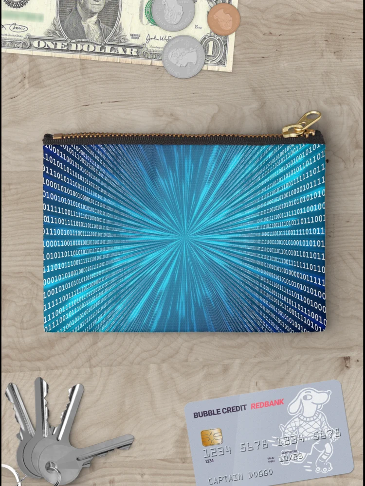 Thumbnail 3 of 4, Zipper Pouch, binary code. designed and sold by coolshop123.
