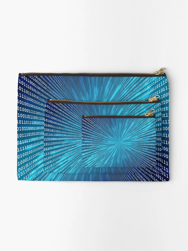 Thumbnail 2 of 4, Zipper Pouch, binary code. designed and sold by coolshop123.