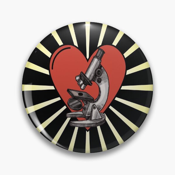 Item preview, RETRO RAYS CARTOON HEART HAND DRAWN MICROSCOPE SCIENCE LABORATORY designed and sold by Hippiesole.