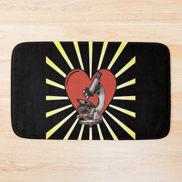 Item preview, RETRO RAYS CARTOON HEART HAND DRAWN MICROSCOPE SCIENCE LABORATORY designed and sold by Hippiesole.