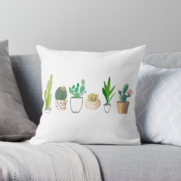 POTTED CACTI Throw Pillow