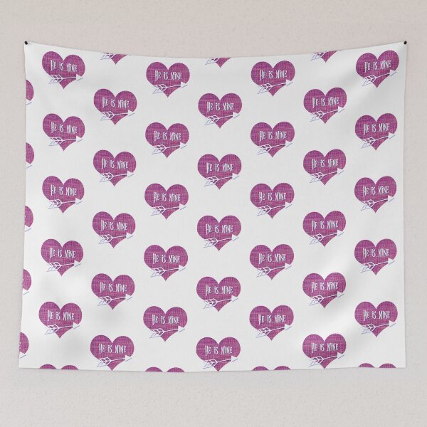 Item preview, He is Mine Valentine’s Day abstract Pink Grid Heart with arrow   designed and sold by AMSonArt.