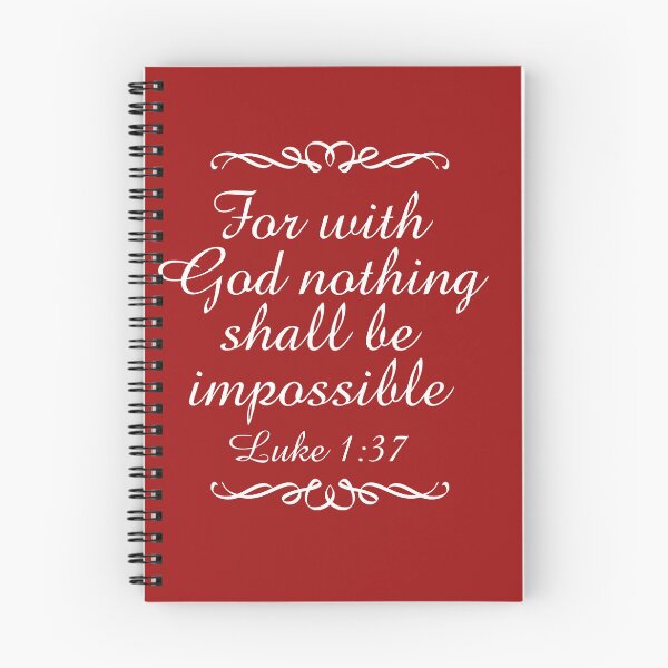 Item preview, Bible Verse Luke 1:37 For with God Nothing shall be Impossible designed and sold by mydesignsbylar.