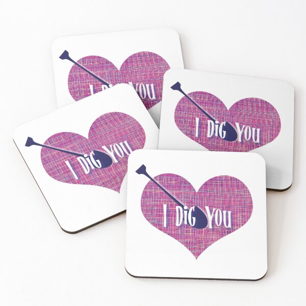 Item preview, I Dig You Valentine’s Day Abstract Pink Grid Heart with Arrow designed and sold by AMSonArt.