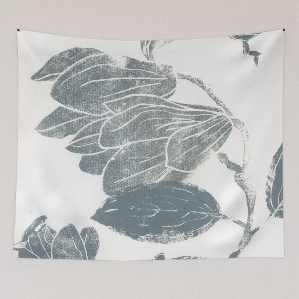 Item preview, grey magnolias: linocut designed and sold by kosarandrea.