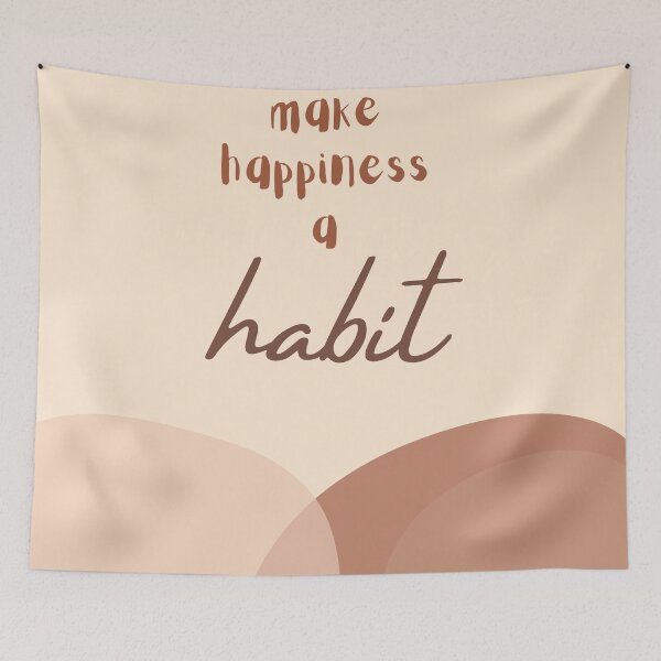 Item preview, Happiness tan brown pastel shape quote designed and sold by RRdesigned.