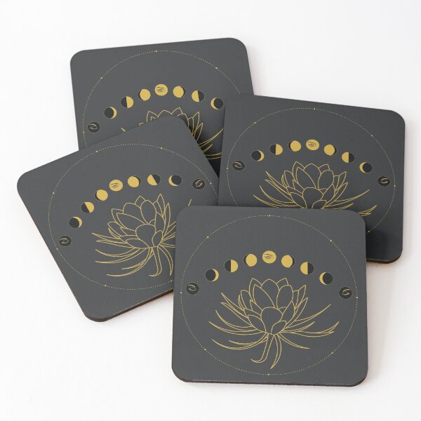 Item preview, floral motifs with moon phases designed and sold by Roberta Calabrese.