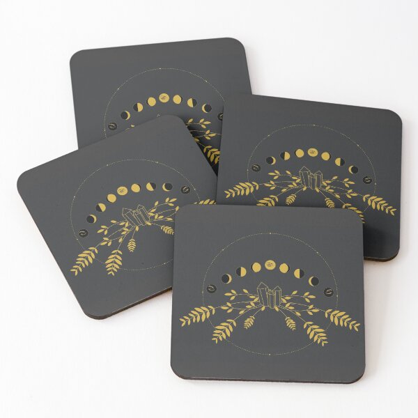 Item preview, floral motifs, crystals and with moon phases designed and sold by Roberta Calabrese.