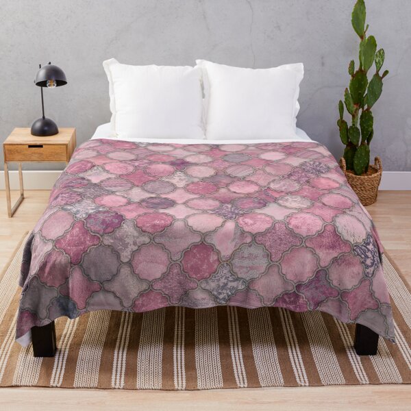 Item preview, Shabby Chic Moroccan Tiles Faded Bohemian Luxury From The Sultans Palace In Pastel Pink designed and sold by artsandsoul.