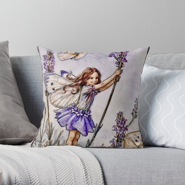 “The Lavender Fairy” by Cicely Mary Barker 1922 Throw Pillow