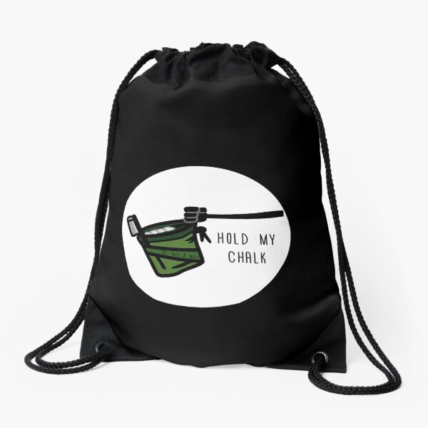 Item preview, Hold my chalk 2.0 - climbing illustration - ROUND STICKER - GREEN designed and sold by Foot Swap.
