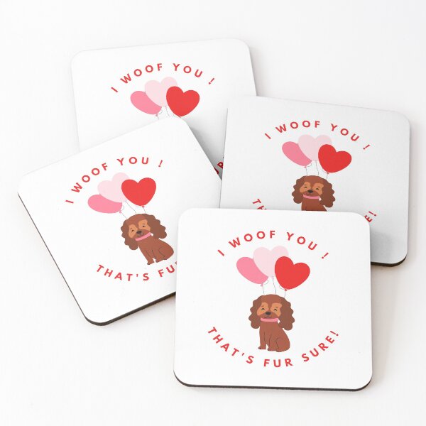 Item preview, I Woof You! Valentines Day Cockerpoo - Cute designed and sold by Pumpkin-Prints.