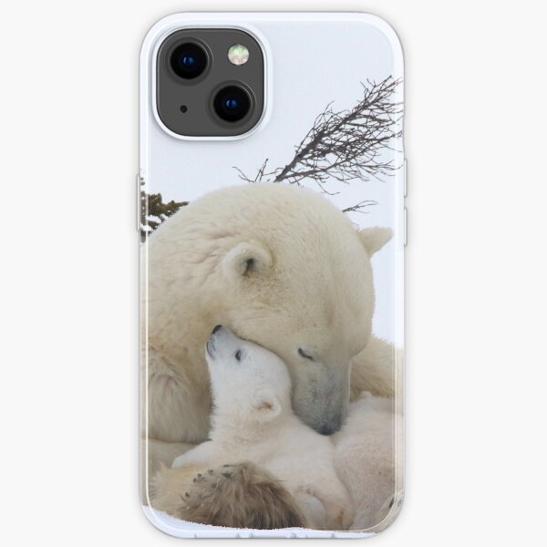 Polar bears: Mom & cubs iPhone Soft Case