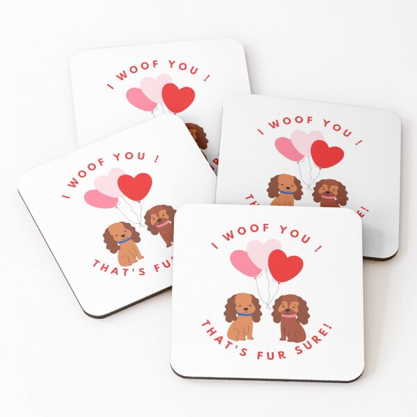 Item preview, I Woof You! Valentines Day Cockerpoo Couple - Cute designed and sold by Pumpkin-Prints.