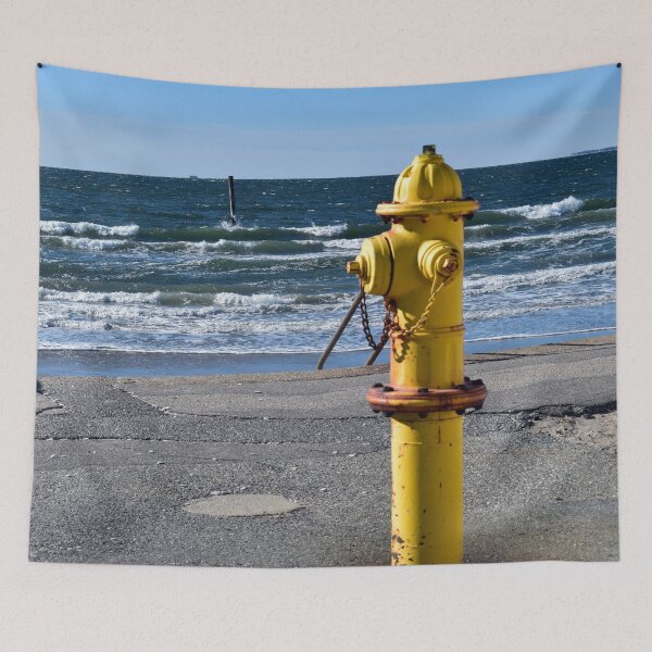 Item preview, Yellow Fire Hydrant at the Beach designed and sold by Maureen Zaharie.