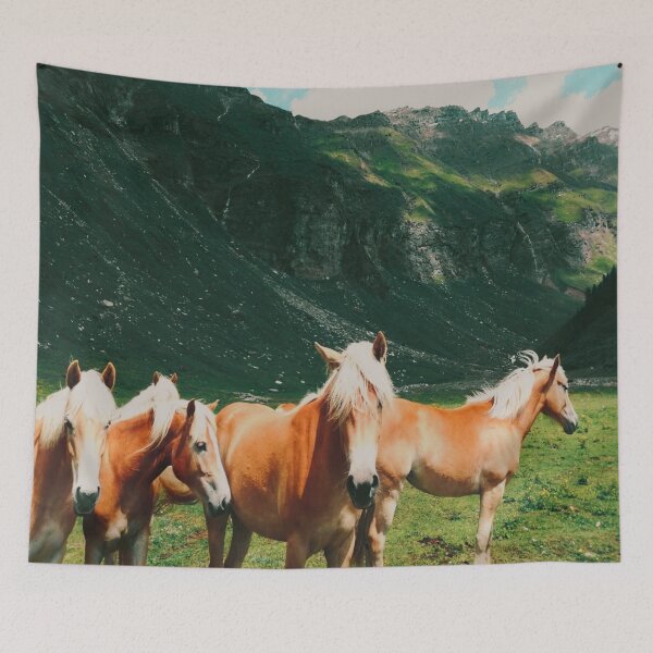 Item preview, Horses in the Mountains - green  designed and sold by WalderDesign.