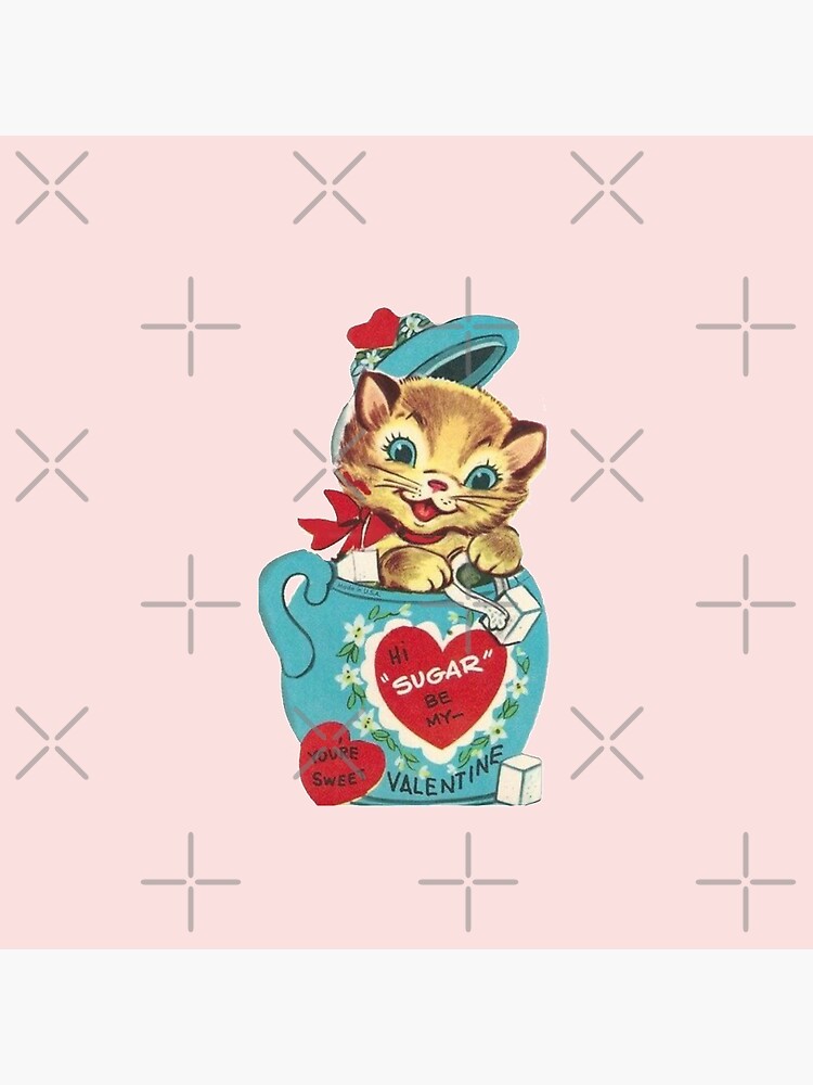 Hi Sugar Vintage Kitten Valentine’s Day Card | Pin