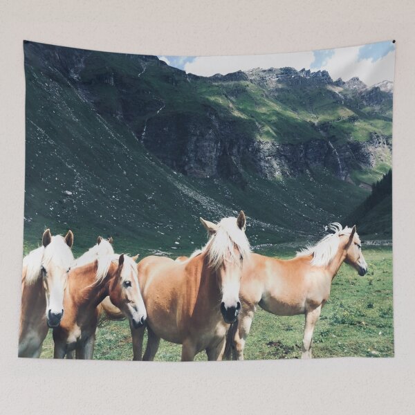 Item preview, Horses in the mountains - blue designed and sold by WalderDesign.
