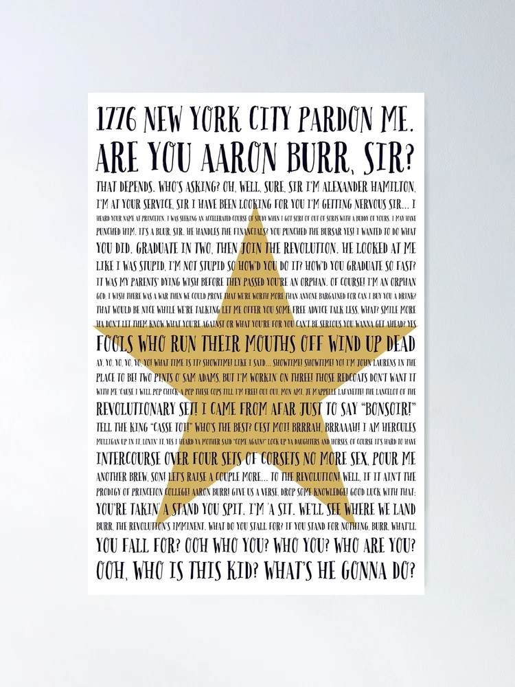 Aaron Burr Sir Alexander Hamilton The Musical