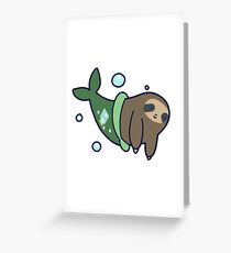 Mermaid Sloth Greeting Card