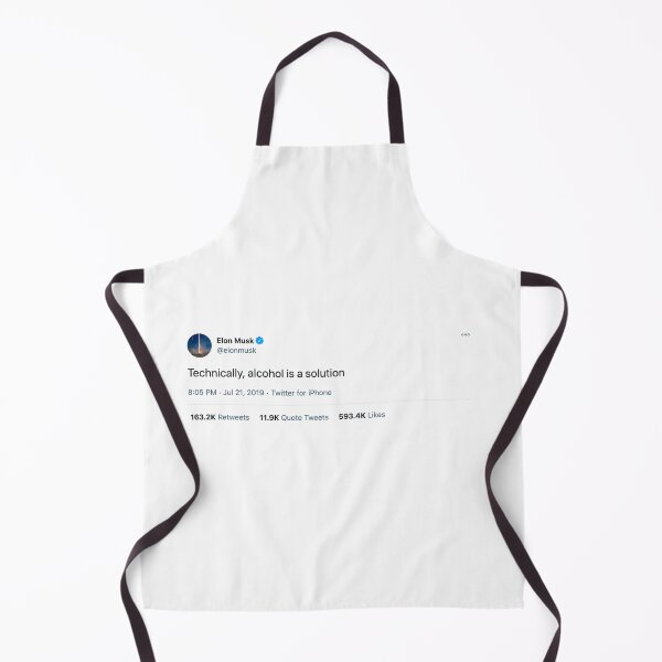 Item preview, Elon Musk Tweet - "Technically, alcohol is a solution." designed and sold by thedesignofoz.