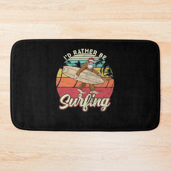 Artikelvorschau, Bigfoot I'd Rather be Surfing Sasquatch surfboard Christmas entworfen und verkauft von majuga.
