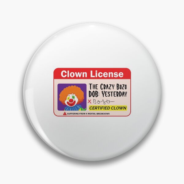 Item preview, Clown License - Funny Scary Clown Joke designed and sold by Scratches Tees.