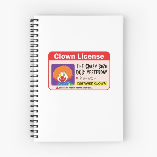 Item preview, Clown License - Funny Scary Clown Joke designed and sold by Scratches Tees.