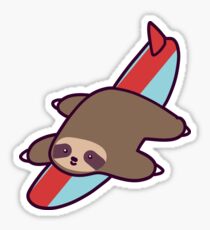 Surfing Sloth Sticker
