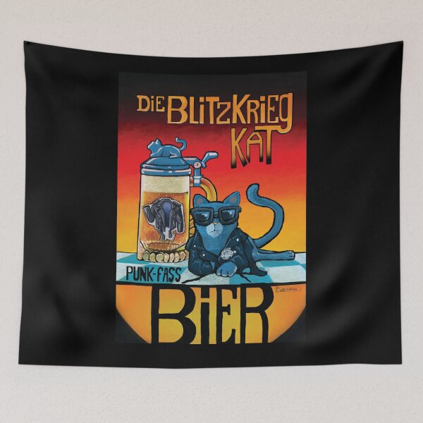 Artikelvorschau, Die Blitzkrieg Kat Punk Fass Bier entworfen und verkauft von Wayne Brown.