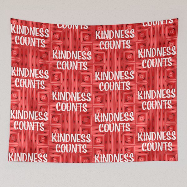 Item preview, Patterned red design with text "Kindness Counts" designed and sold by With My Hands By K.