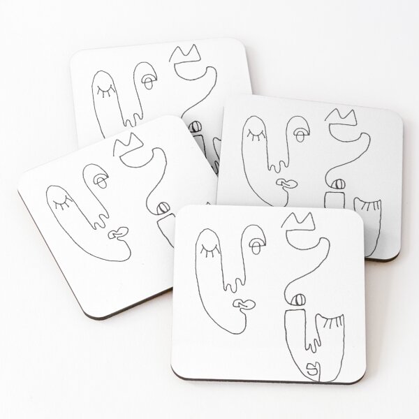 Item preview, Abstract Line Art Faces  designed and sold by heatherandmoss.