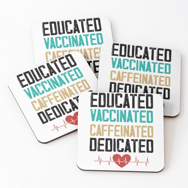 Item preview, Educated Vaccinated Caffeinated Dedicated ,Funny Nurse Coffee designed and sold by Noussairox.