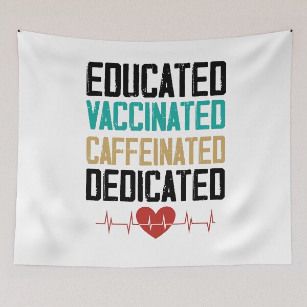 Item preview, Educated Vaccinated Caffeinated Dedicated ,Funny Nurse Coffee designed and sold by Noussairox.