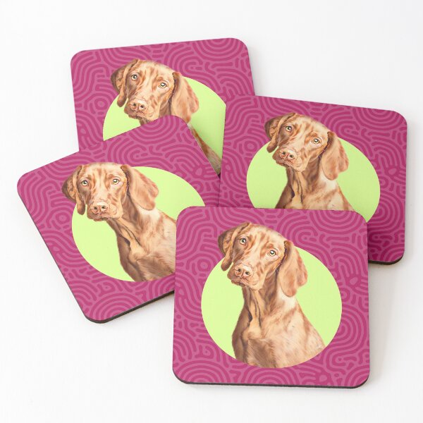 Item preview, Weimaraner dog art with yellow eyes on a lime background designed and sold by forziati design.