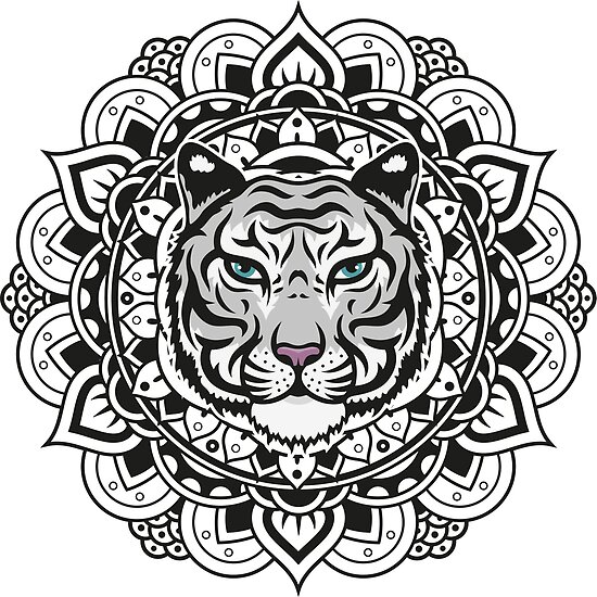 Download "Mandala white tiger" Posters by MarcoCapra89 | Redbubble