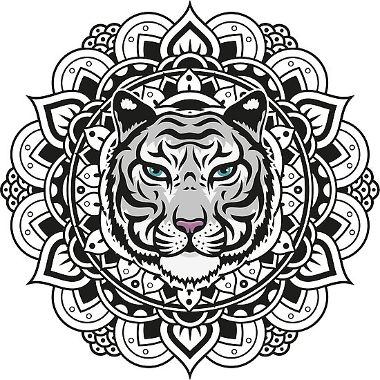 Láminas fotográficas «Tigre blanco de Mandala» de MarcoCapra89 | Redbubble