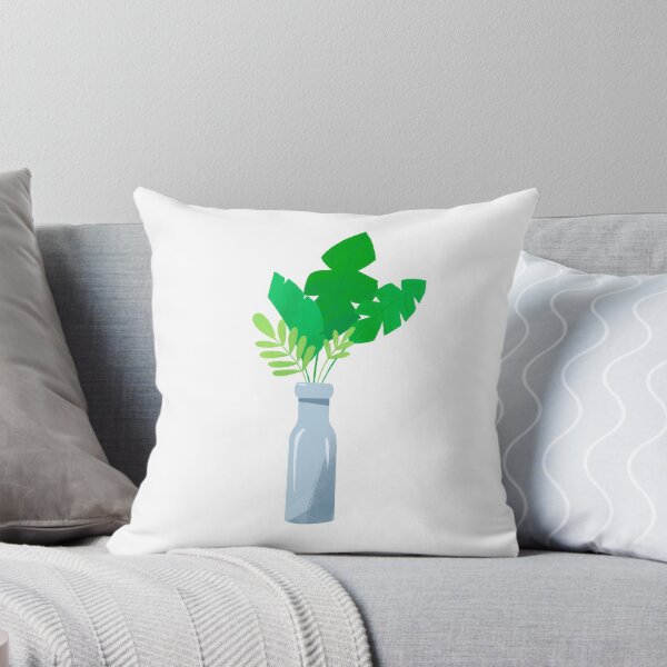 Item preview, Blue Vase with Green Leaves designed and sold by Oliver Jones Designs.